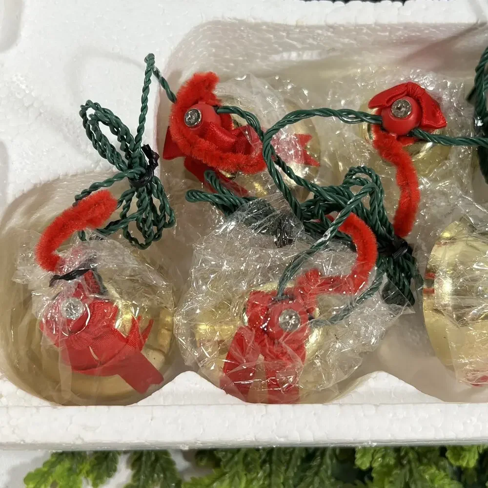 Vintage Caroling Musical Christmas Bells 9 Brass 1989 in Styrofoam